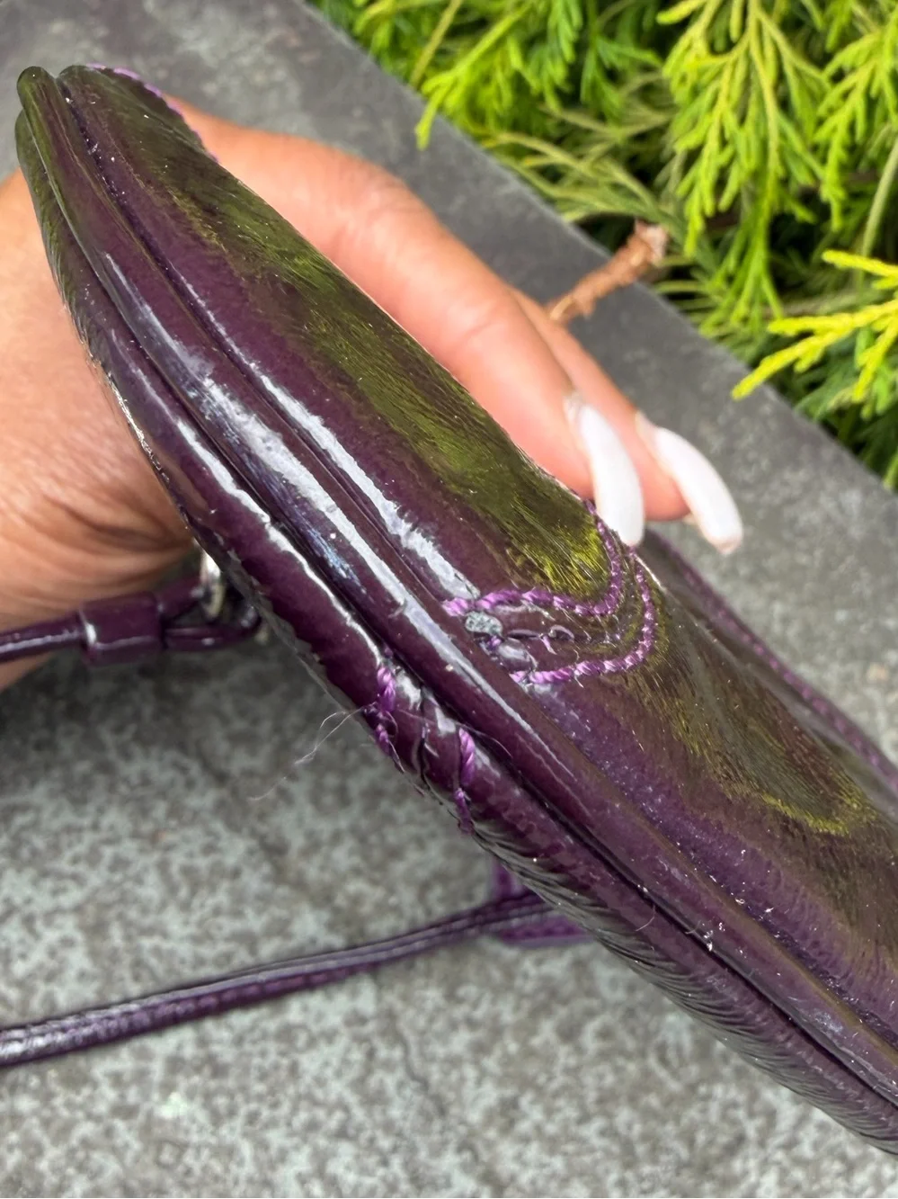 Coach Plum Purple Patent Leather Wristlet
